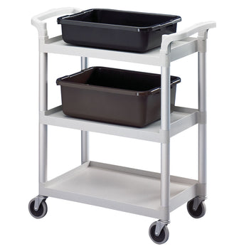 CAMBRO | Wózek do serwowania z polipropylenu - 835x410mm - z 3 piętrami- szary nakrapiany - Prime Gastro