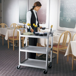 CAMBRO | Wózek do serwowania z polipropylenu - 835x410mm - z 3 piętrami - szary nakrapiany