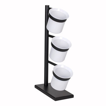 Stojak na sztućce - z 3 półkami - Czarna - Prime Gastro