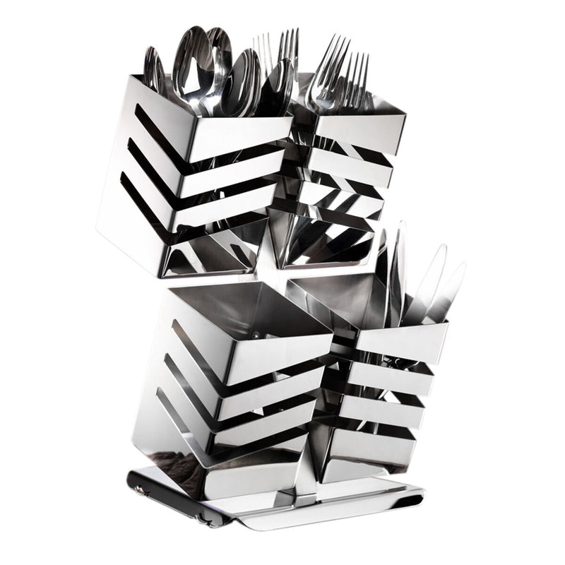 Stojak na sztućce - z 4 półkami - Chromowany