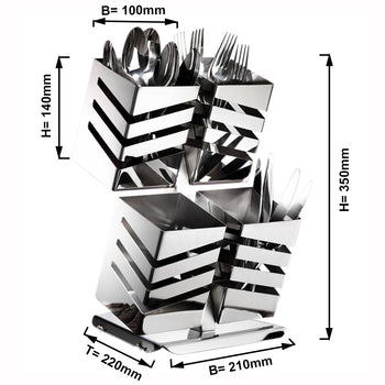 Stojak na sztućce - z 4 półkami - Chromowany - Prime Gastro