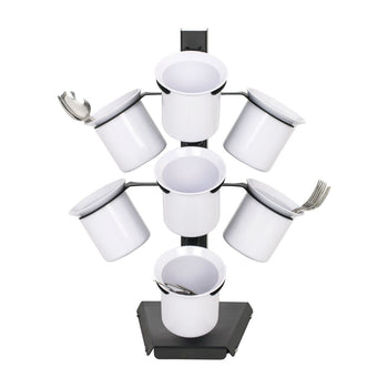 Stojak na sztućce - z 7 półkami - Czarna - Prime Gastro