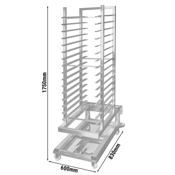 Wózek półkowy z uchwytem na blachę - dla 16x EN 600x400 - dla BB1646GW-TP - Prime Gastro