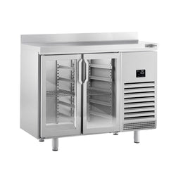 Stół chłodniczy barowy do napojów Premium PLUS - 1468x700 mm - z 2 szklanymi drzwiami & panelem tylnym