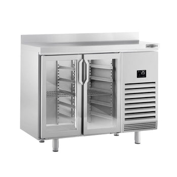 Stół chłodniczy barowy do napojów Premium PLUS - 1468x700 mm - z 2 szklanymi drzwiami & panelem tylnym - Prime Gastro