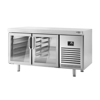 Barowy stół chłodniczy na napoje - (EN) - ze szklanymi drzwiami dwustronnymi - Prime Gastro