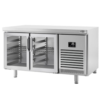 Stół chłodniczy PREMIUM PLUS - 1618x800 mm - z 2 szklanymi drzwiami - Prime Gastro