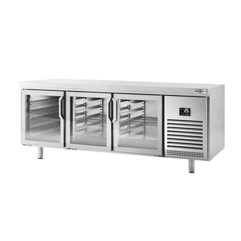 Barowy stół chłodniczy na napoje - (EN) - ze szklanymi drzwiami dwustronnymi - Prime Gastro