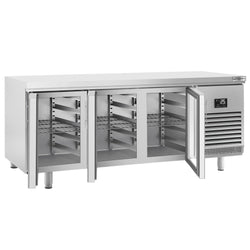 Stół chłodniczy PREMIUM PLUS - 2185x800 mm - z 3 szklanymi drzwiami