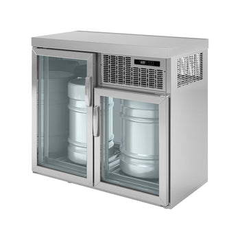 Chłodziarka do beczek - 2x50 litrów - 1100x600mm - z 2 szklanymi drzwiami - Prime Gastro