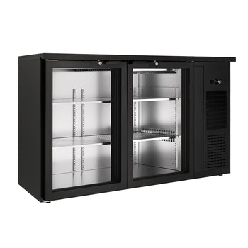 Stół chłodniczy barowy do napojów Premium - 1435x528 mm - 260 litrów - z 2 szklanymi drzwiami - Prime Gastro