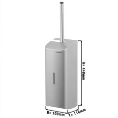 AIR-WOLF | Toilet brush holder with closed front panel - stainless steel