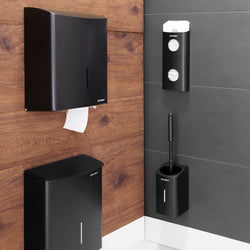 AIR - WOLF | Uchwyt na szczotkę WC - otwarta góra - stal nierdzewna matowa czarna