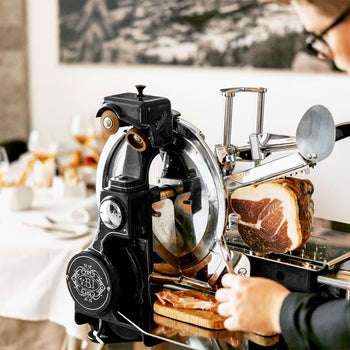 BERKEL | Maszyna z kołem zamachowym B114 - Ostrze: Ø 319 mm - Czarny - włącznie z ramą podstawy - Prime Gastro