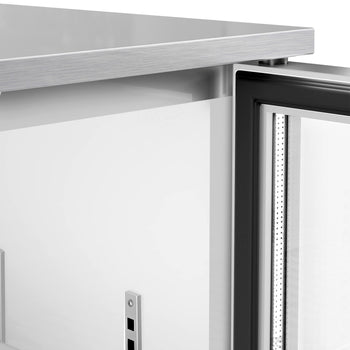 Chłodziarka barowa - 1330 mm - 320 litrów - z 3 szklanymi drzwiami na zawiasach - stal nierdzewna - Prime Gastro