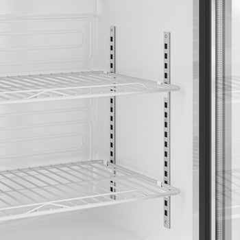 Chłodziarka barowa - 1330 mm - 320 litrów - z 3 szklanymi drzwiami na zawiasach - stal nierdzewna - Prime Gastro