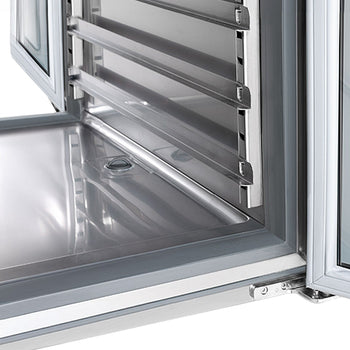 Barowy stół chłodniczy na napoje - (EN) - ze szklanymi drzwiami dwustronnymi - Prime Gastro