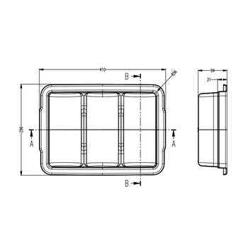 Pojemnik na sztućce z 3 przegrodami – czarny - Prime Gastro