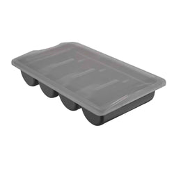 Pojemnik na sztućce z 4 przegrodami włącznie z pokrywą – czarny