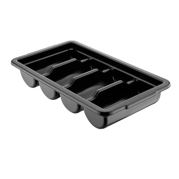 Pojemnik na sztućce z 4 przegrodami – czarny - Prime Gastro