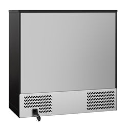 Chłodziarka barowa - 900 mm - 220 litrów - z 2 szklanymi drzwiami na zawiasach - zewnętrzna & wewnętrzna czarna