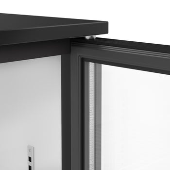 Chłodziarka barowa - 1330 mm - 320 litrów - z 3 szklanymi drzwiami na zawiasach - czarna - Prime Gastro