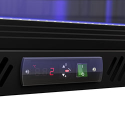 Chłodziarka barowa - 900 mm - 220 litrów - z oświetleniem LED & 2 drzwiami na zawiasach - zewnętrzna & wewnętrzna czarna