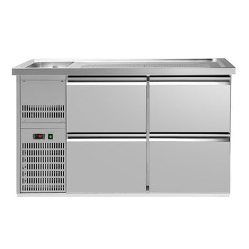 Barowy stół chłodniczy Premium PLUS - 1550x700mm - 4 szuflady - Prime Gastro