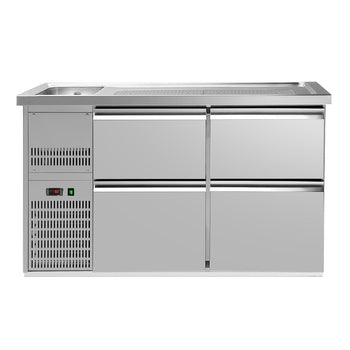 Barowy stół chłodniczy PREMIUM PLUS - 1550x700mm - 4 szuflady - Prime Gastro