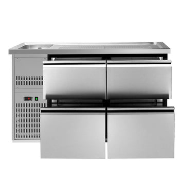 Barowy stół chłodniczy PREMIUM PLUS - 1550x700mm - 4 szuflady - Prime Gastro