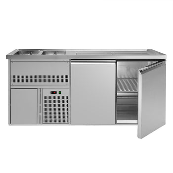 Barowy stół chłodniczy PREMIUM PLUS - 1950x700mm - 2 drzwi - Prime Gastro