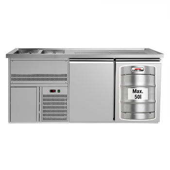 Barowy stół chłodniczy PREMIUM PLUS - 1950x700mm - 2 drzwi - Prime Gastro