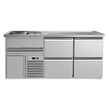 Barowy stół chłodniczy Premium PLUS - 1950x700mm - 4 szuflady - Prime Gastro