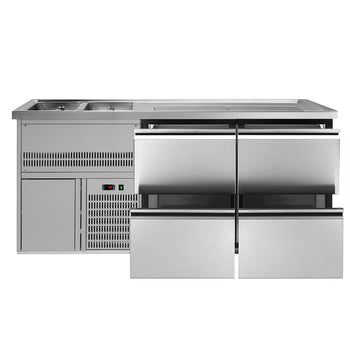 Barowy stół chłodniczy Premium PLUS - 1950x700mm - 4 szuflady - Prime Gastro