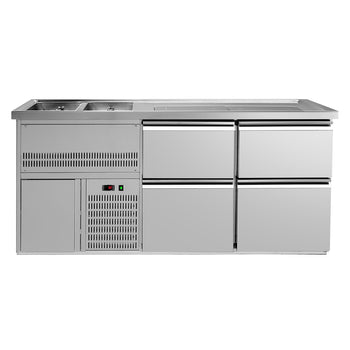 Barowy stół chłodniczy PREMIUM PLUS - 1950x700mm - 4 szuflady - Prime Gastro