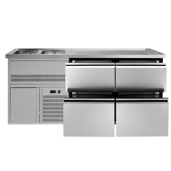 Barowy stół chłodniczy PREMIUM PLUS - 1950x700mm - 4 szuflady - Prime Gastro