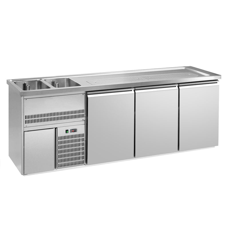 Barowy stół chłodniczy PREMIUM PLUS - 2500x700mm - 3 drzwi