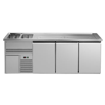 Barowy stół chłodniczy PREMIUM PLUS - 2500x700mm - 3 drzwi - Prime Gastro