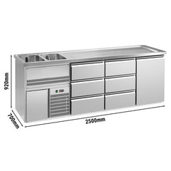 Premium PLUS refrigerated bar tables - Stainless steel doors