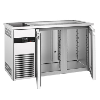 Barowy stół chłodniczy PREMIUM - 1550x700 mm - 2 szklane drzwi - Prime Gastro