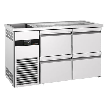 Barowy stół chłodniczy PREMIUM - 1550x700 mm - 4 szuflady - Prime Gastro