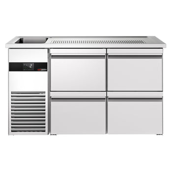 Barowy stół chłodniczy PREMIUM - 1550x700 mm - 4 szuflady - Prime Gastro