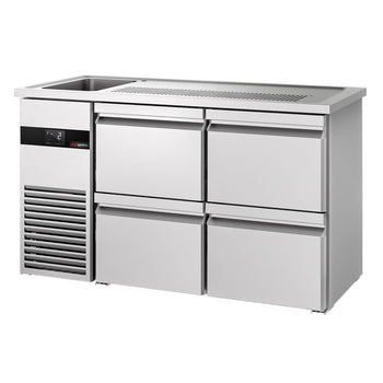 Barowy stół chłodniczy PREMIUM - 1550x700 mm - 4 szuflady - Prime Gastro