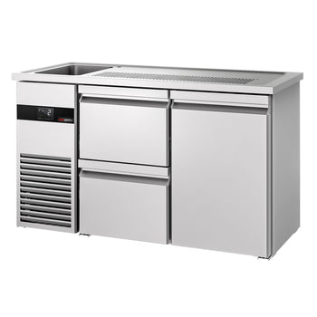 Barowy stół chłodniczy PREMIUM - 1550x700 mm - 1 drzwi & 2 szuflady - Prime Gastro