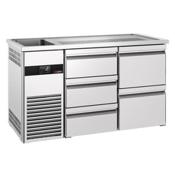 Barowy stół chłodniczy PREMIUM - 1550x700 mm - 5 szuflad