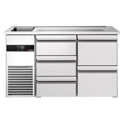 Barowy stół chłodniczy PREMIUM - 1550x700 mm - 5 szuflad