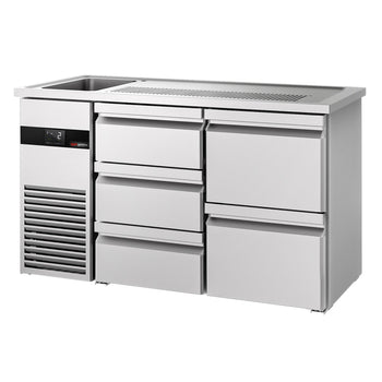 Barowy stół chłodniczy PREMIUM - 1550x700 mm - 5 szuflad - Prime Gastro