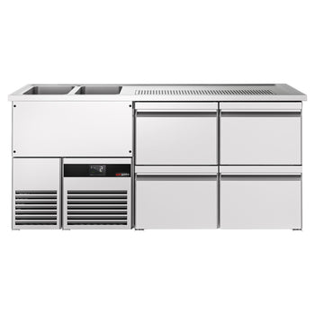Barowy stół chłodniczy PREMIUM - 1950x700mm - 4 szuflady - Prime Gastro