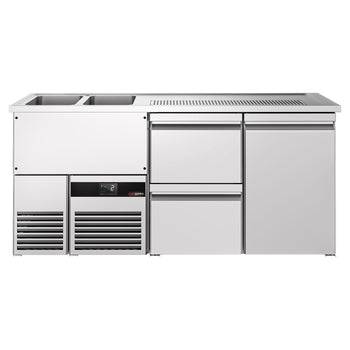Barowy stół chłodniczy PREMIUM - 1950x700 mm - 1 drzwi & 2 szuflady - Prime Gastro