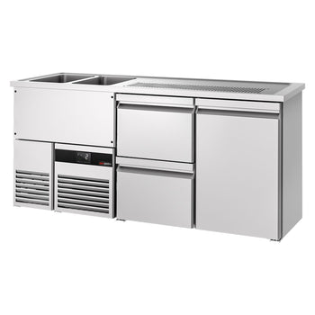 Barowy stół chłodniczy PREMIUM - 1950x700 mm - 1 drzwi & 2 szuflady - Prime Gastro